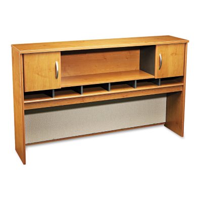 Bush Series C Overhead Hutch - Natural Cherry/Graphite Gray