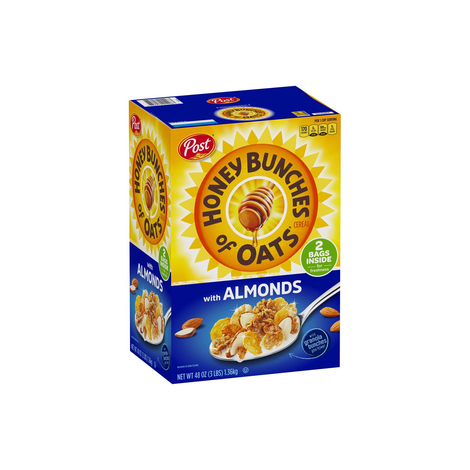 Honey Bunches of Oats with Almonds Cereal 48oz Box (4 Pack ...