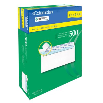 Columbian Security Tint Envelopes, Grip Seal, No. 10, 500 ...