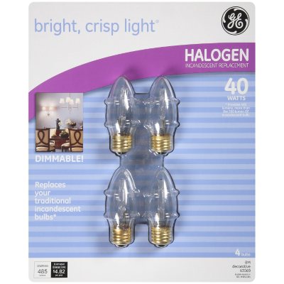 GE Halogen 40 Watt Decorative Bulbs - 4 ct.