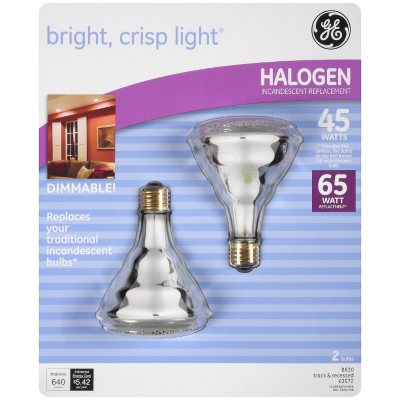 GE Halogen 45 Watt Indoor Floodlight Bulbs - 2 pk.