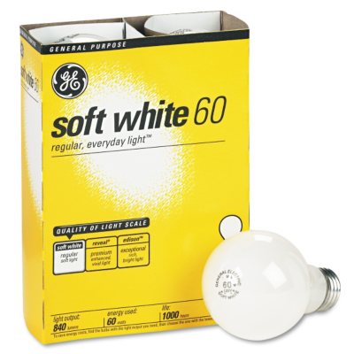 GE Soft White Light Bulbs - 60 Watts - 4 pk.