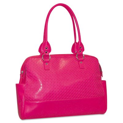 Buxton - Femme Floral Ladies Computer Tote, Faux Leather, 17 x 3-1/2 x 12 -  Pink
