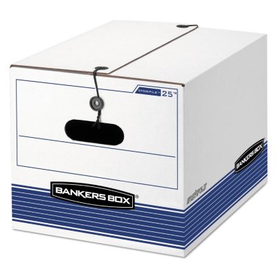 UPC 043859514854 product image for Bankers Box - Storage Box, Legal/Letter, Tie Closure, White/Blue - 4/Carton | upcitemdb.com