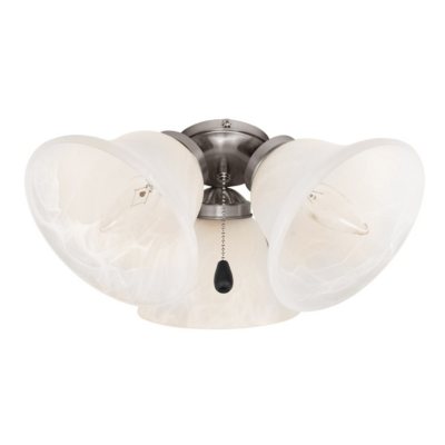 3 Light Shades Ceiling Fan Light Kit by Design House in Satin Nickel