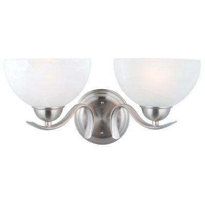 Design House 2-Light Wall Mount Trevie Collection Satin Nickel