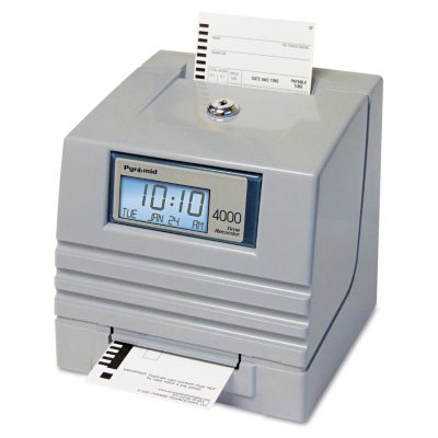 Pyramid 4000 Totalizing Digital Automatic Payroll Time Recorder, Gray