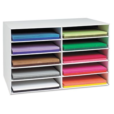 Pacon - Classroom Construction Paper Storage, 10 Slots -  26 7/8 x 16 7/8 x 18 1/2