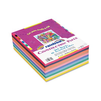 Pacon - Rainbow Super Value Construction Paper Ream, 45 lb, 9 x 12, Assorted -  500 Sheets