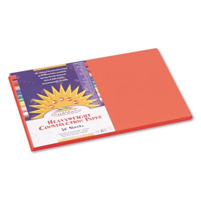 Pacon - Construction Paper, 58 lbs., 12 x 18 -  Orange, 50 Sheets per Pack