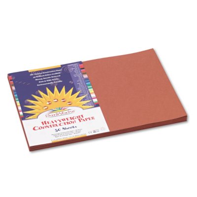 Pacon - Construction Paper, 58 lbs., 12 x 18, Brown, 50 Sheets/Pack