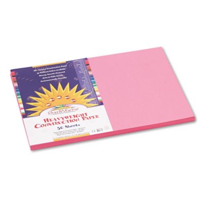 Pacon - Construction Paper, 58 lbs., 12 x 18 -  Pink, 50 Sheets per Pack