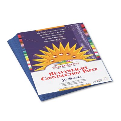 Pacon - Construction Paper, 58 lbs., 9 x 12 - Blue, 50 Sheets per Pack