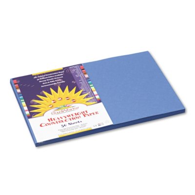 Pacon - Construction Paper, 58 lbs., 12 x 18 - Blue, 50 Sheets per Pack