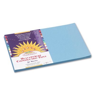 Pacon - Construction Paper, 58 lbs., 12 x 18 - Sky Blue, 50 Sheets per Pack