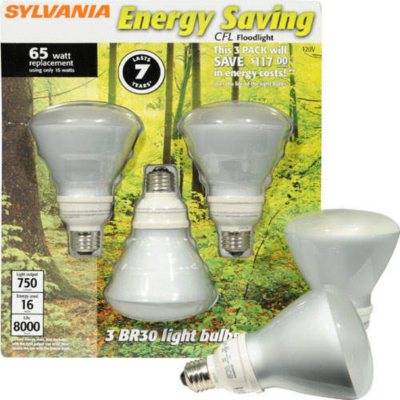 SYLVANIA Energy Saving Indoor BR30 Flood - 3pk
