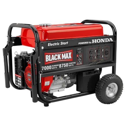 Black max 7000 watt portable power generator powered by honda #5