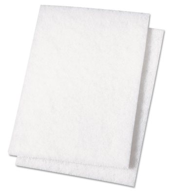 Premiere Pads - Light Duty Scour Pad, White, 6 x 9 -  20/Carton