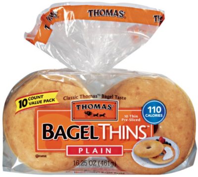 Thomas' Bagel Thins - Plain - 16.2 oz. - 10 pk.