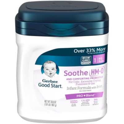 Gerber Good Start Soothe Powder Infant Formula, Stage 1 (30.6 oz., 4 pk)
