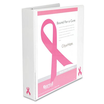 Samsill - Breast Cancer Awareness View Binder, 1-1/2" Capacity - White