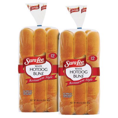 Sara Lee® Restaurant Style White Hot Dog Buns - 12 ct. - 2 pks.
