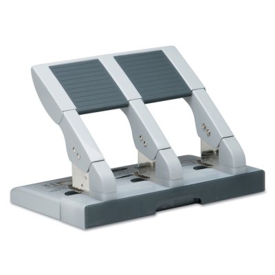Swingline 75-Sheet Heavy-Duty Three-Hole Adjustable Punch, 9/32" Holes, Putty/Gray