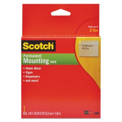3M Scotch - Foam Mounting Double-Sided Tape - 1" Wide x 216 Long