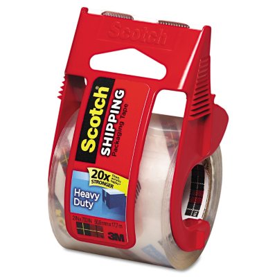 Scotch - 3850 Shipping Packaging Tape, 2" x 22YD - 1 Roll w/Dispenser