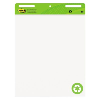Post-it Easel Pads Self-Stick Easel Pads, 25 x 30, White, Recycled -  2 30-Sheet Pads/Carton