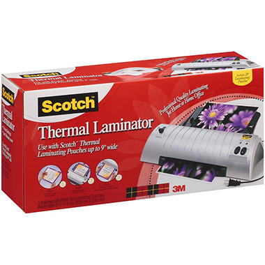 Scotch TL901SC Thermal Laminator with 20 Laminating Pouches