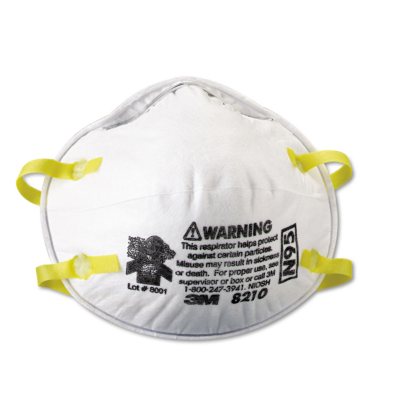 3M Lightweight Particulate Respirator 8210,N95, 20 Pack