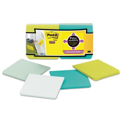 Post-it Full Adhesive Notes - Assorted Colors - 3" x 3" - 12 pk.