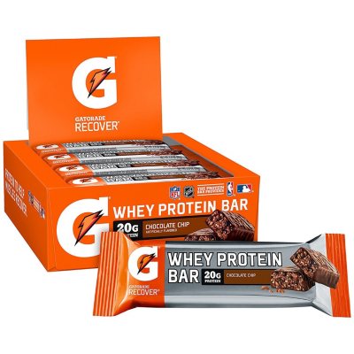 UPC 052000104325 product image for Gatorade Recover Whey Protein Bars, Chocolate Chip (2.8 oz, 12 ct.) | upcitemdb.com