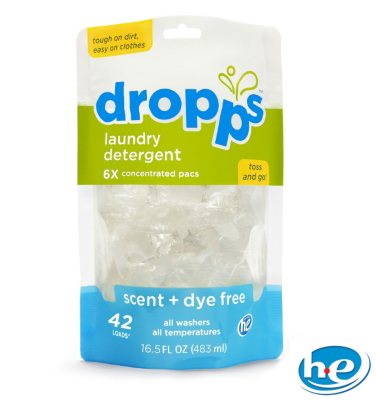 Dropps - Laundry Detergent Pacs, Scent + Dye Free - 84 Loads