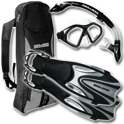 Sea Doo Mask, Snorkel & Fins - Black 