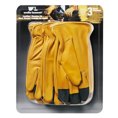 Wells Lamont Grain Leather Glove - 3 pk. - XL