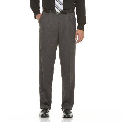 Mens Microfiber Expander Charcoal Dress Slacks