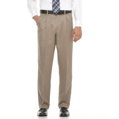 Mens Microfiber Expander Khaki Dress Slacks