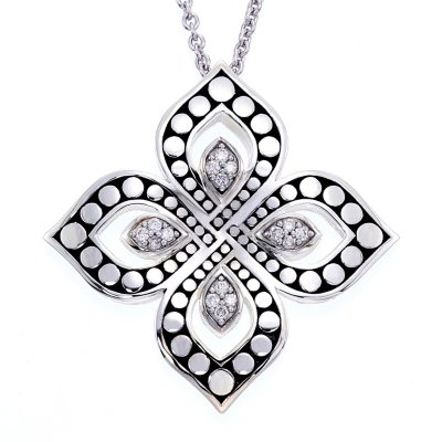 Fancy Design Sterling Silver Pendant with 0.16 ct. t.w. Diamonds (H-I, I1)