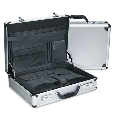 Bond Street, Ltd. - 5" Attaché Case, Aluminum, 18"W x 5"D x 13-1/2"H - Black/Silver