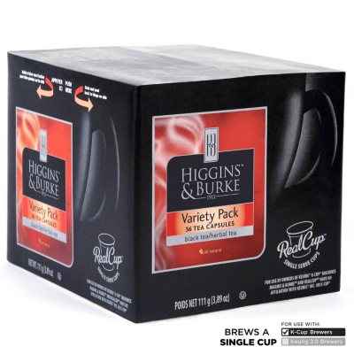 Higgins & Burke Tea RealCups Variety Pack, Single Serve (36 ct.)