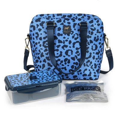 UPC 061282007392 product image for Dabney Lee Insulated Lunch Tote- Blue Leopard | upcitemdb.com