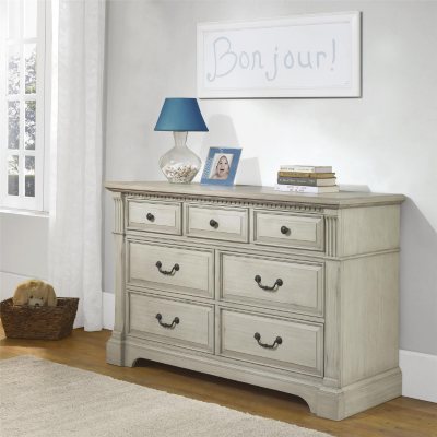 Monbebe Everett 7-Drawer Dresser, Antique Gray