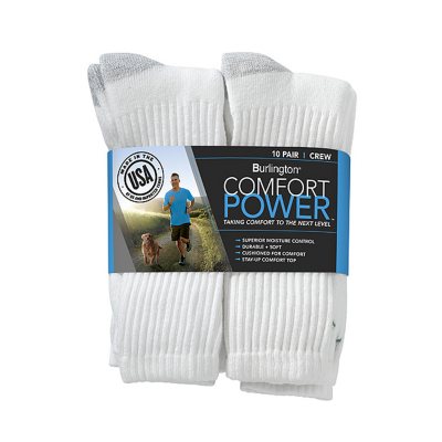 Comfort Power™ Men's 10 Pair White Crew Socks