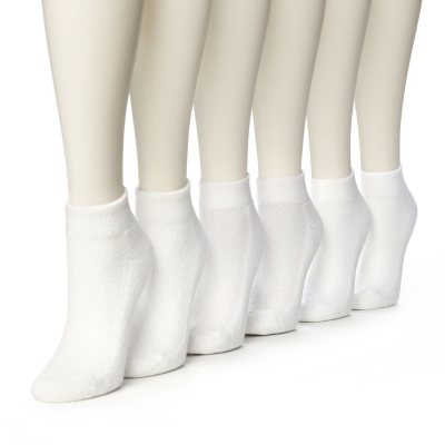 Women's Burlington Perfect Comfort™ Quarter Top Socks - Solid White - 6 pairs