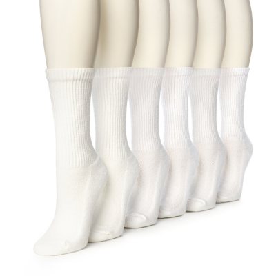 Women's Burlington Perfect Comfort™ Crew Socks - Solid White - 6 pairs