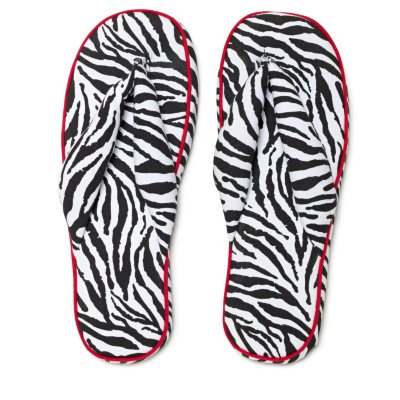 Women's June & Daisy Cotton Soft Sole Flip Slippers - Zebra