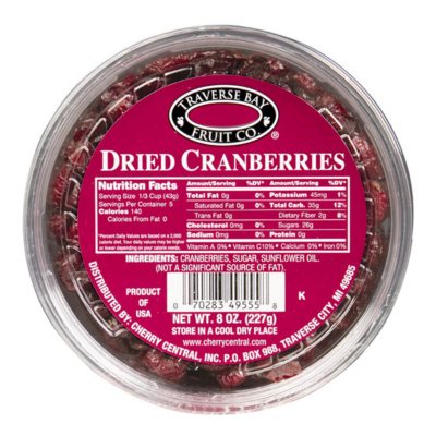 Traverse Bay Dried Cranberries (8 oz., 12 pk.)