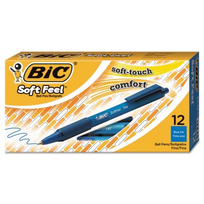 UPC 070330123458 product image for BIC® Soft Feel Retractable Ballpoint Pen, Blue Ink, .8mm, Fine, 12ct. | upcitemdb.com